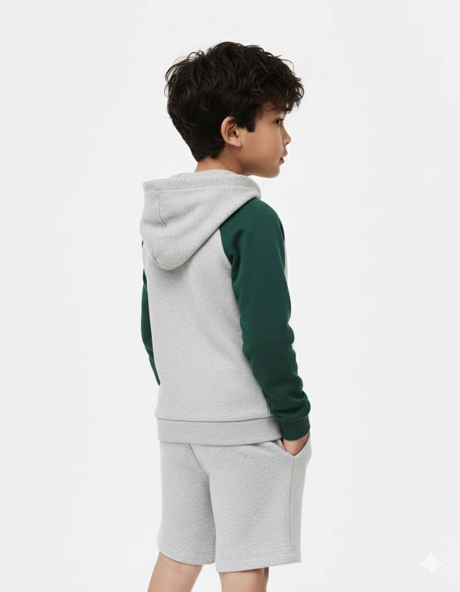 Pack of 1 Boys Cotton Blend Sweatshirt ( Olive Green ) - Image 4