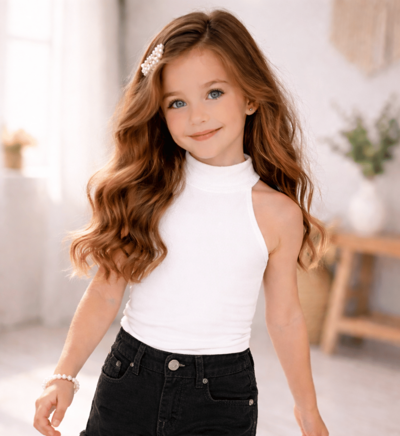 Ramiaaz Pack of 1 Girls Cotton Top ( White )