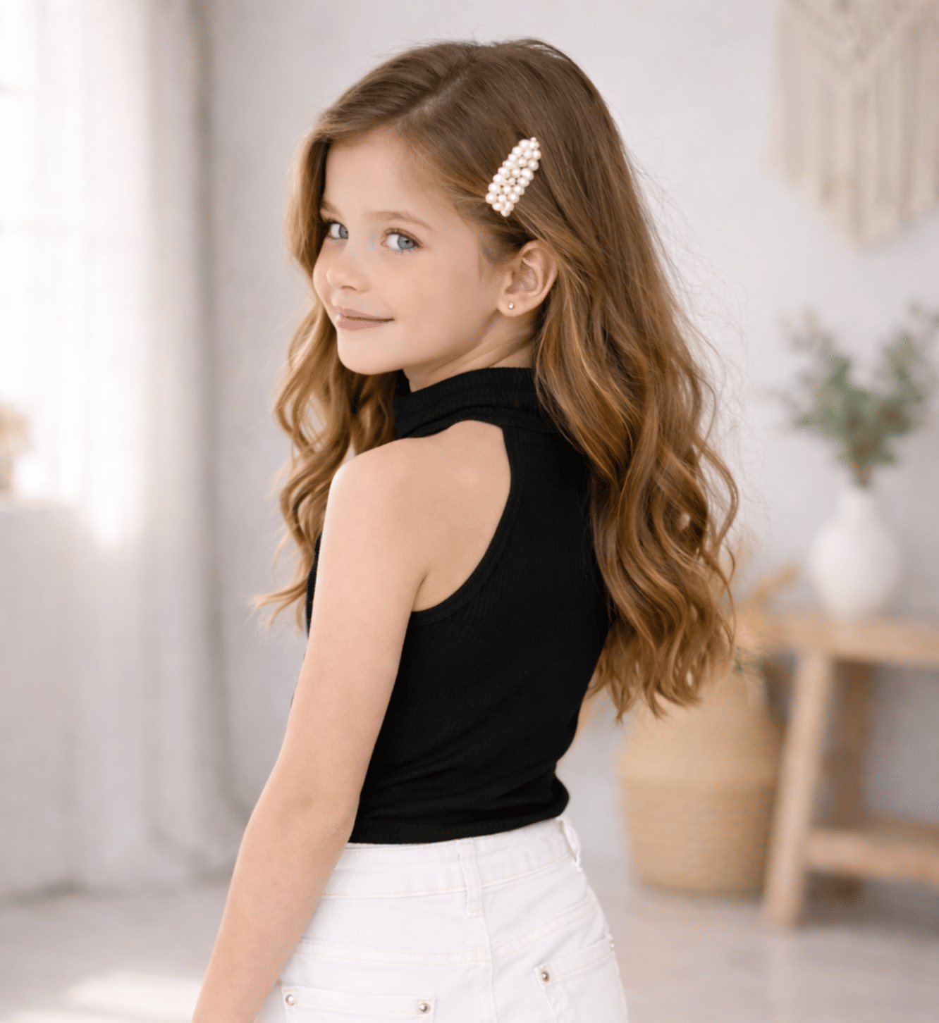 Ramiaaz Pack of 1 Girls Cotton Top ( Black ) - Image 3