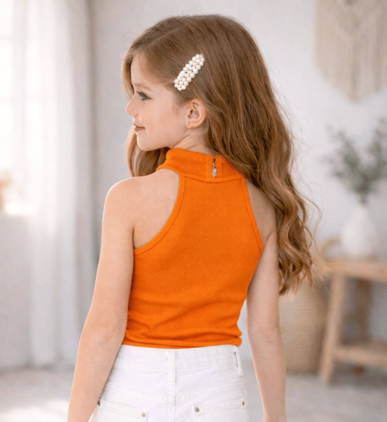 Ramiaaz Pack of 1 Girls Cotton Top ( Orange ) - Image 2