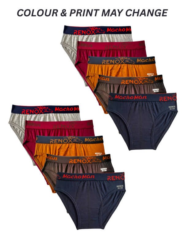 Renox Pack of 10 Boys Cotton Briefs ( Multicolor 6 )