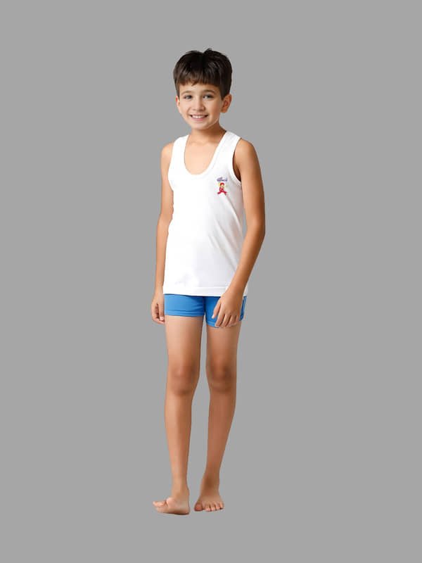 Renox Pack of 3 Boys Cotton Vest ( White ) - Image 5