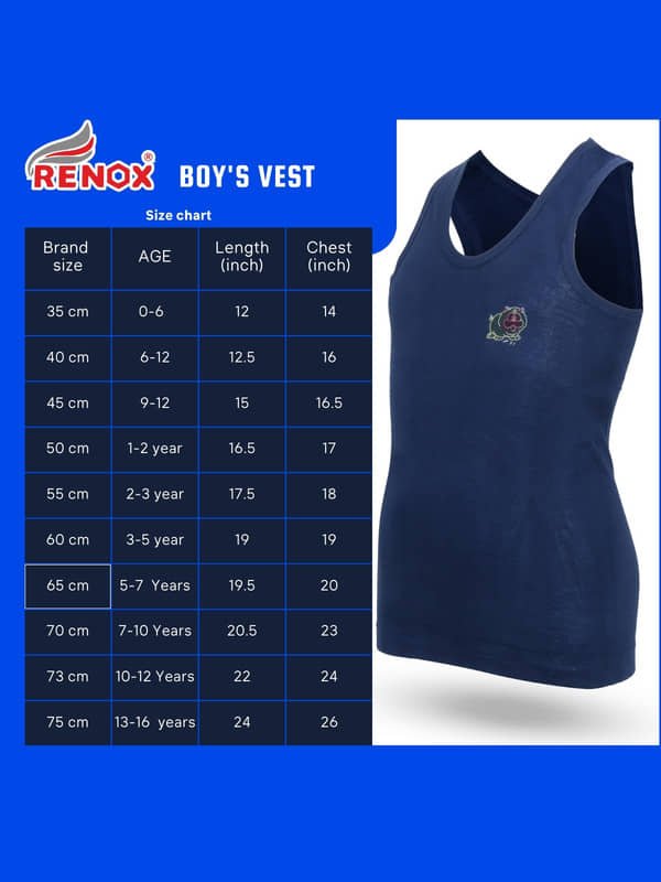 Renox Pack of 5 Boys Cotton Vest ( Multicolor ) - Image 7