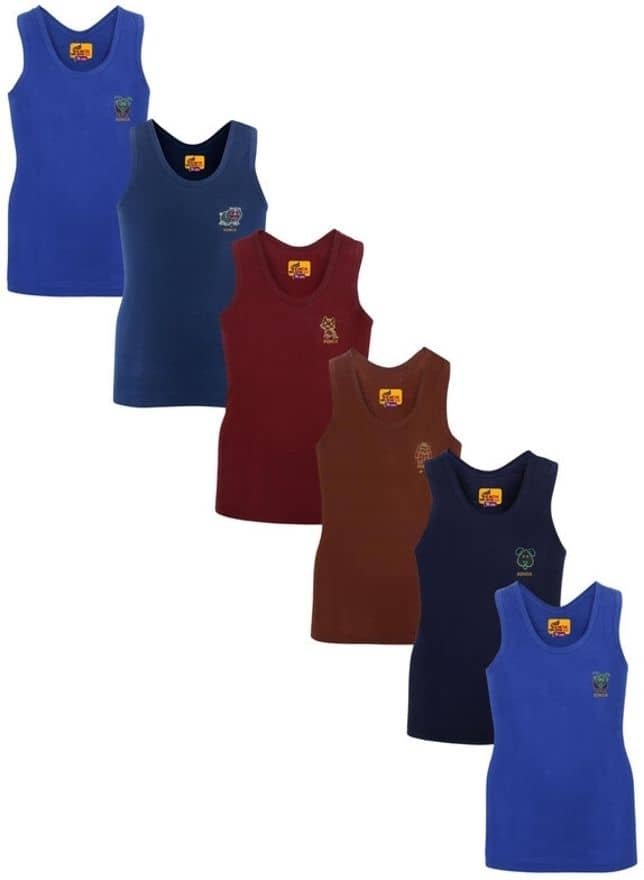 Renox Pack of 6 Boys Cotton Vest ( Multicolor )