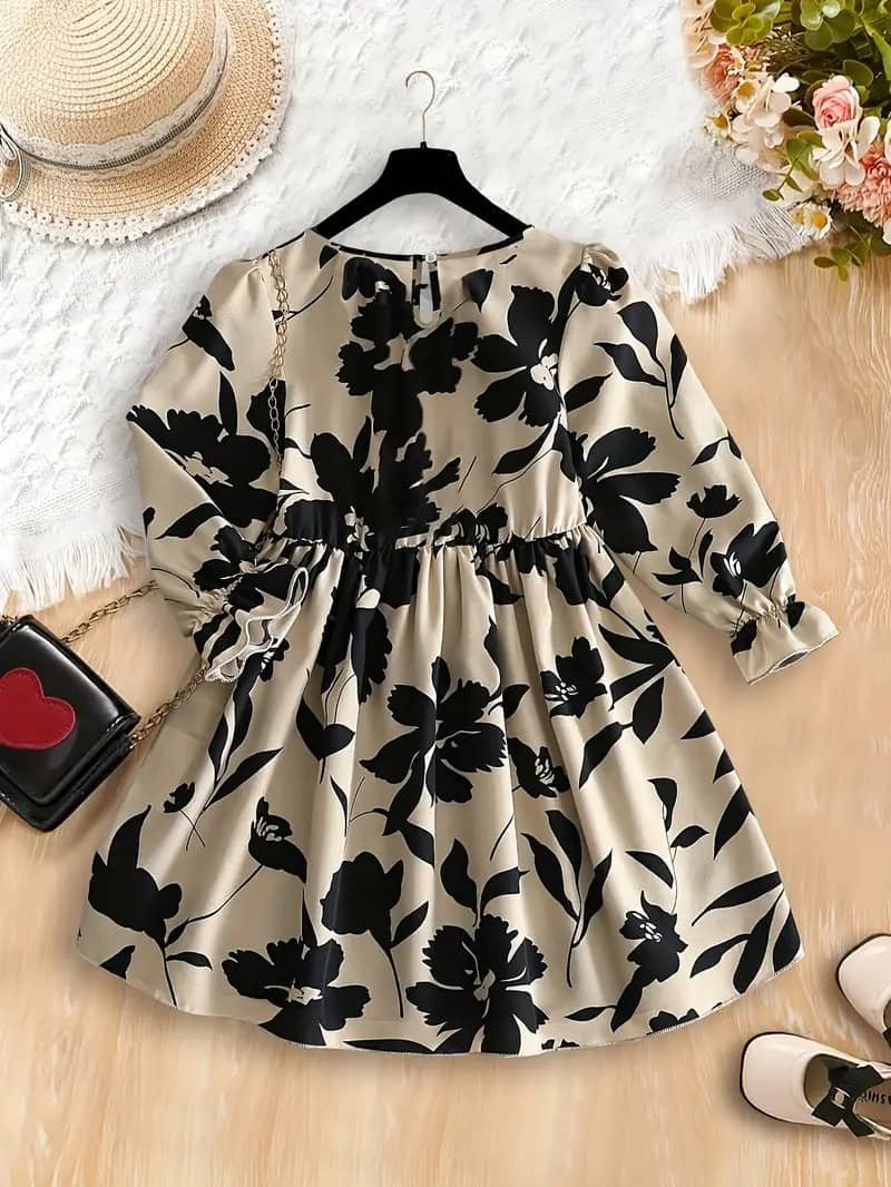 Rayon Frock For Girls ( Pack of 1 , Multicolor ) - Image 2
