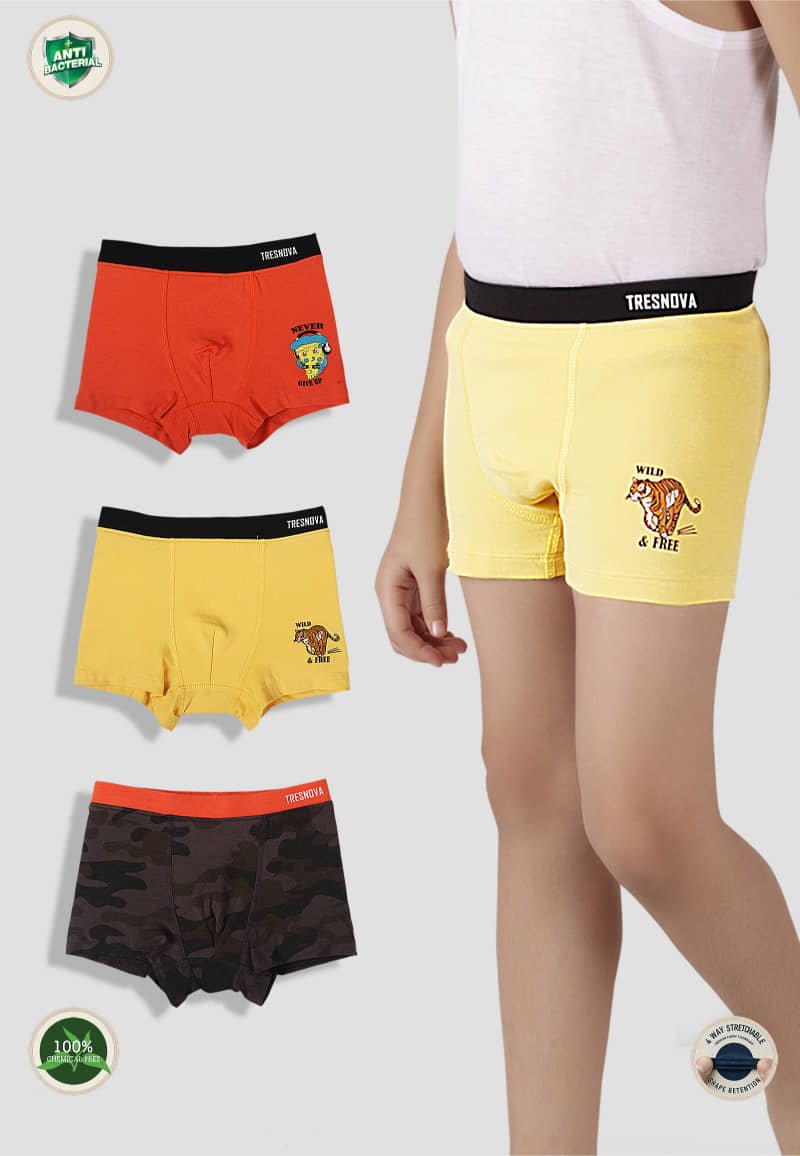 Pack of 3 Boys Cotton Blend Briefs ( Teal,Black )