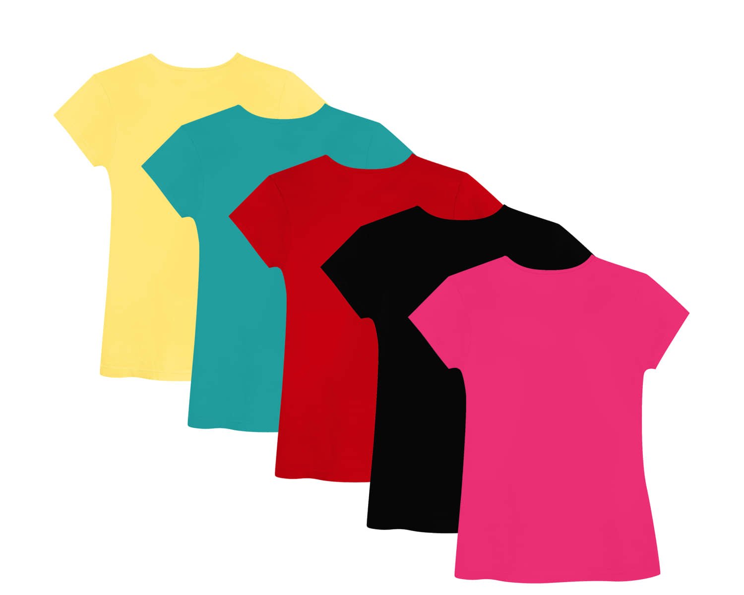 Pack of 5 Baby Girls Cotton T-Shirt ( Multicolor ) - Image 2