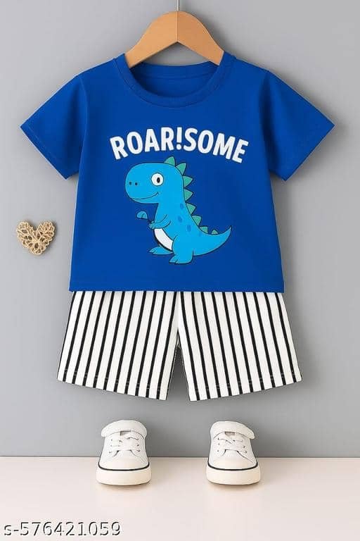 Baby Boys Cotton Blend T-Shirt & Shorts Set ( Multicolor , Pack of 3 ) - Image 3