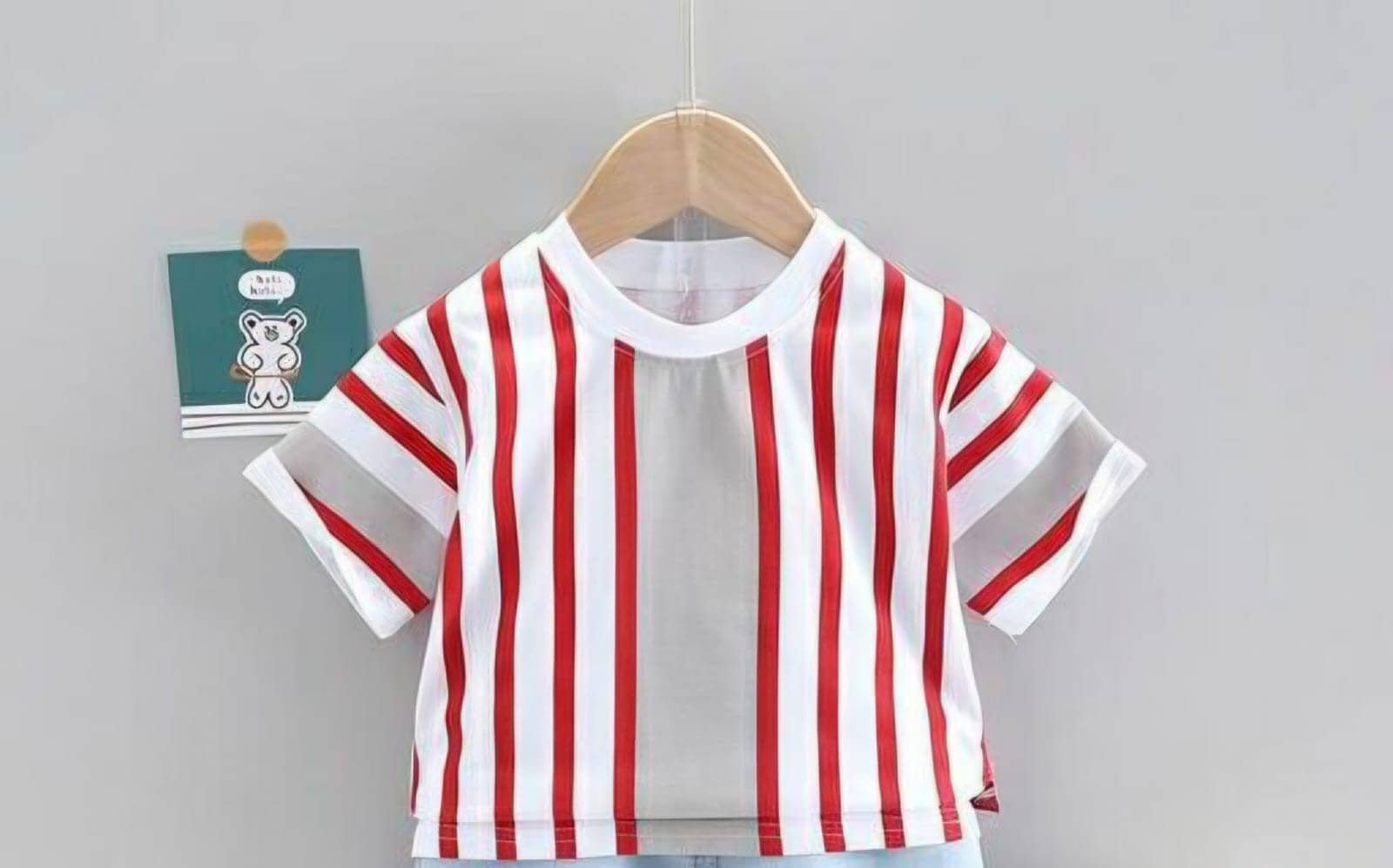 Pack of 1 Boys Cotton T-Shirt & Jeans Set ( White ) - Image 3