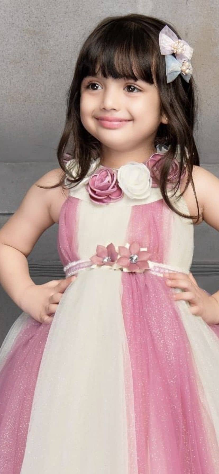 Cotton Blend Dress For Baby Girls ( Pack of 1 , Multicolor ) - Image 2