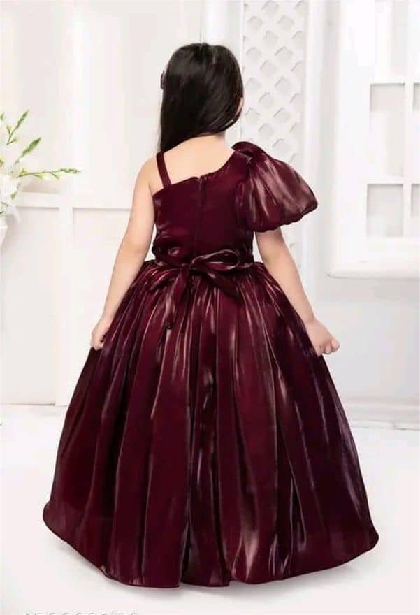 Net Dress For Baby Girls ( Pack of 1 , Maroon ) - Image 2