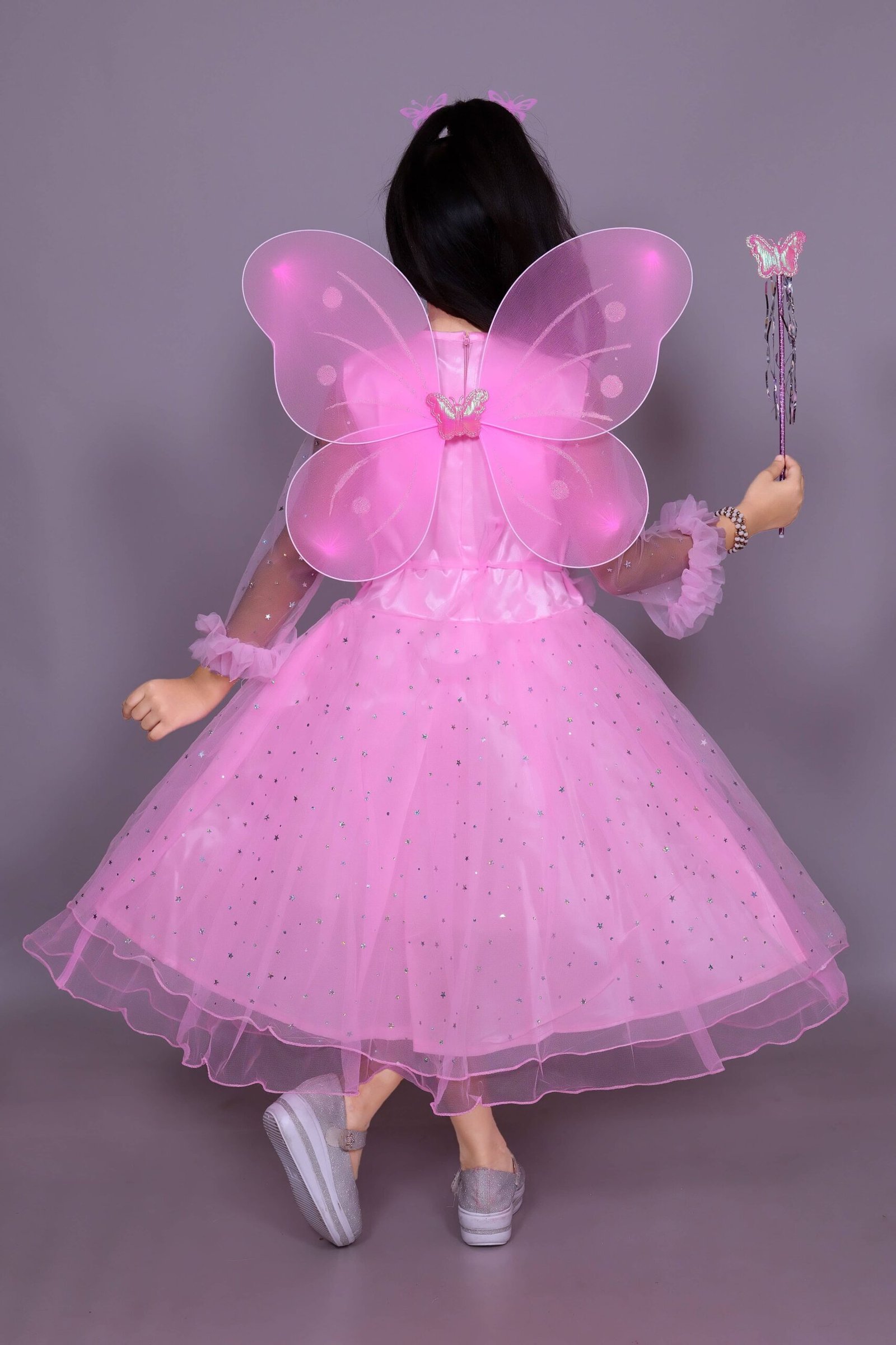 Net Dress For Girls ( Pack of 1 , Pink ) - Image 2