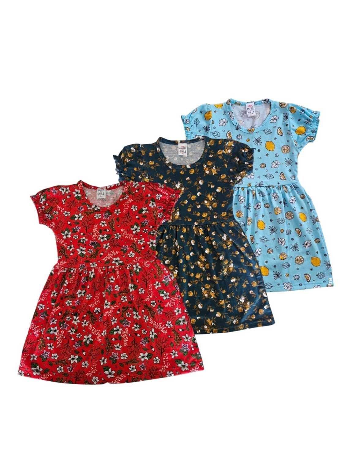 Cotton Frock For Girls ( Pack of 3 , Multicolor )