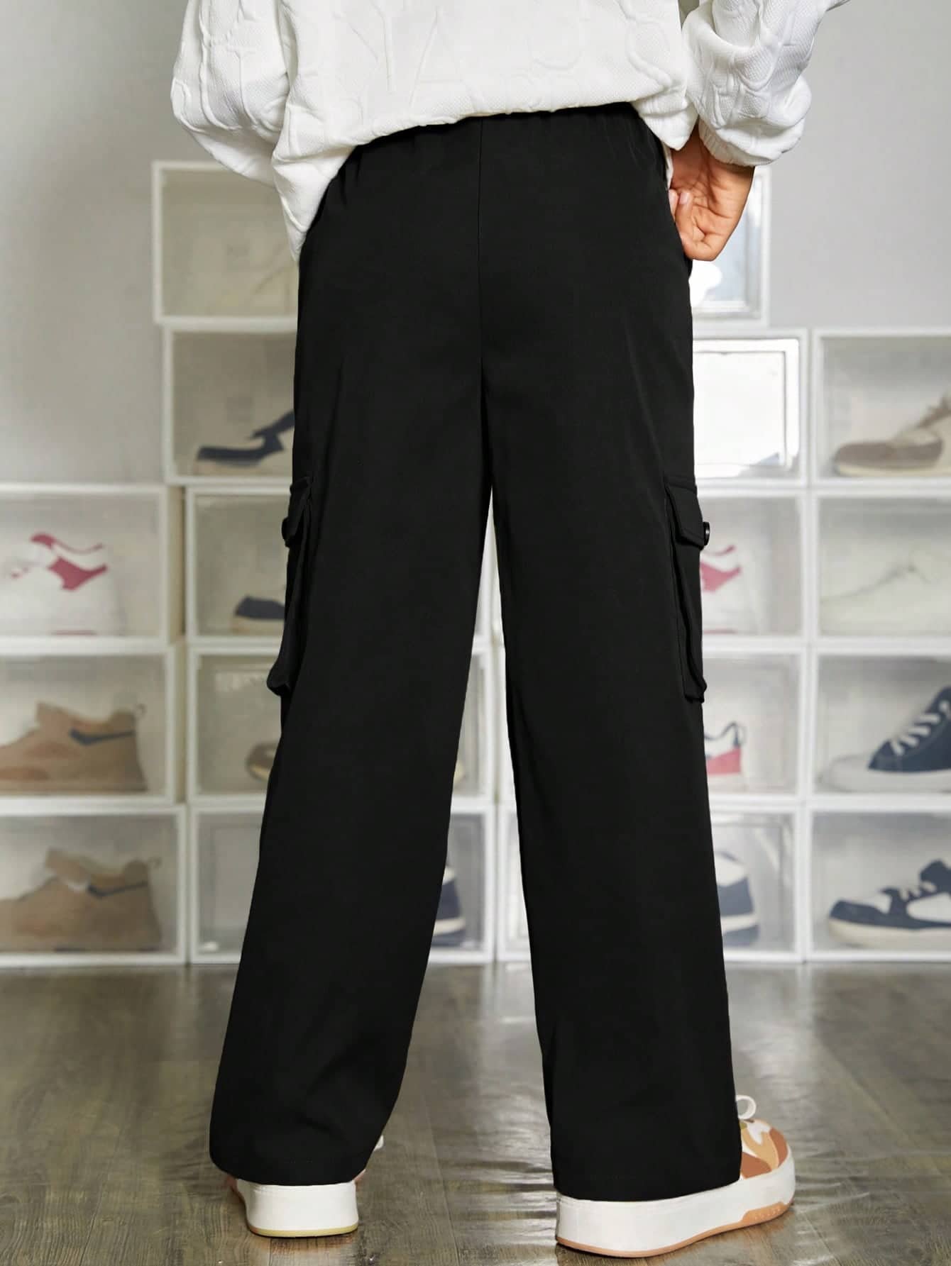 Shine n Show Pack of 1 Boys Cotton Cargos ( Black ) - Image 4