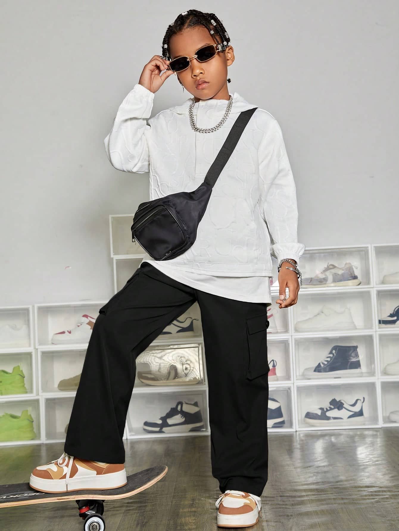 Shine n Show Pack of 1 Boys Cotton Cargos ( Black ) - Image 5