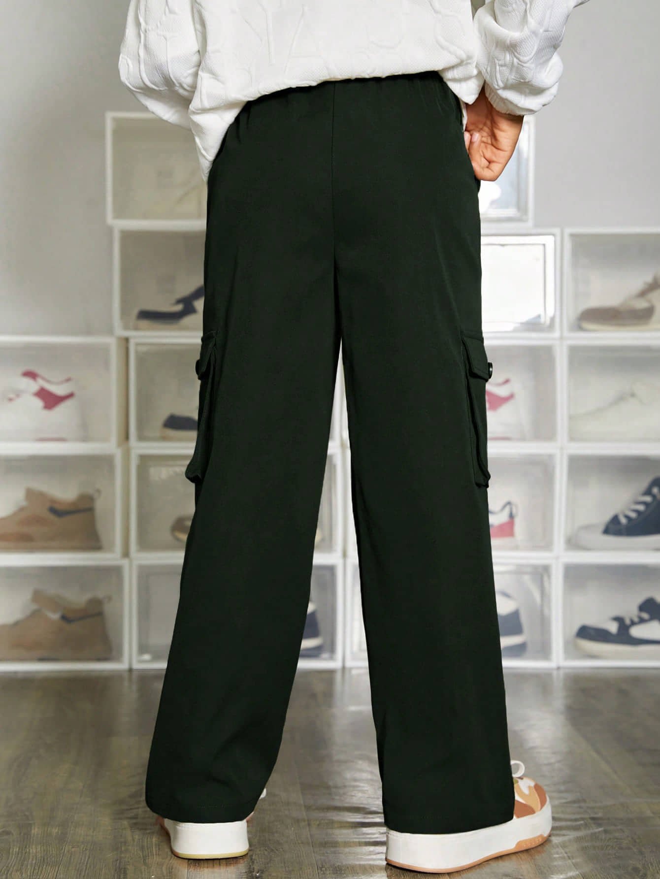 Shine n Show Pack of 1 Boys Cotton Cargos ( Green ) - Image 4