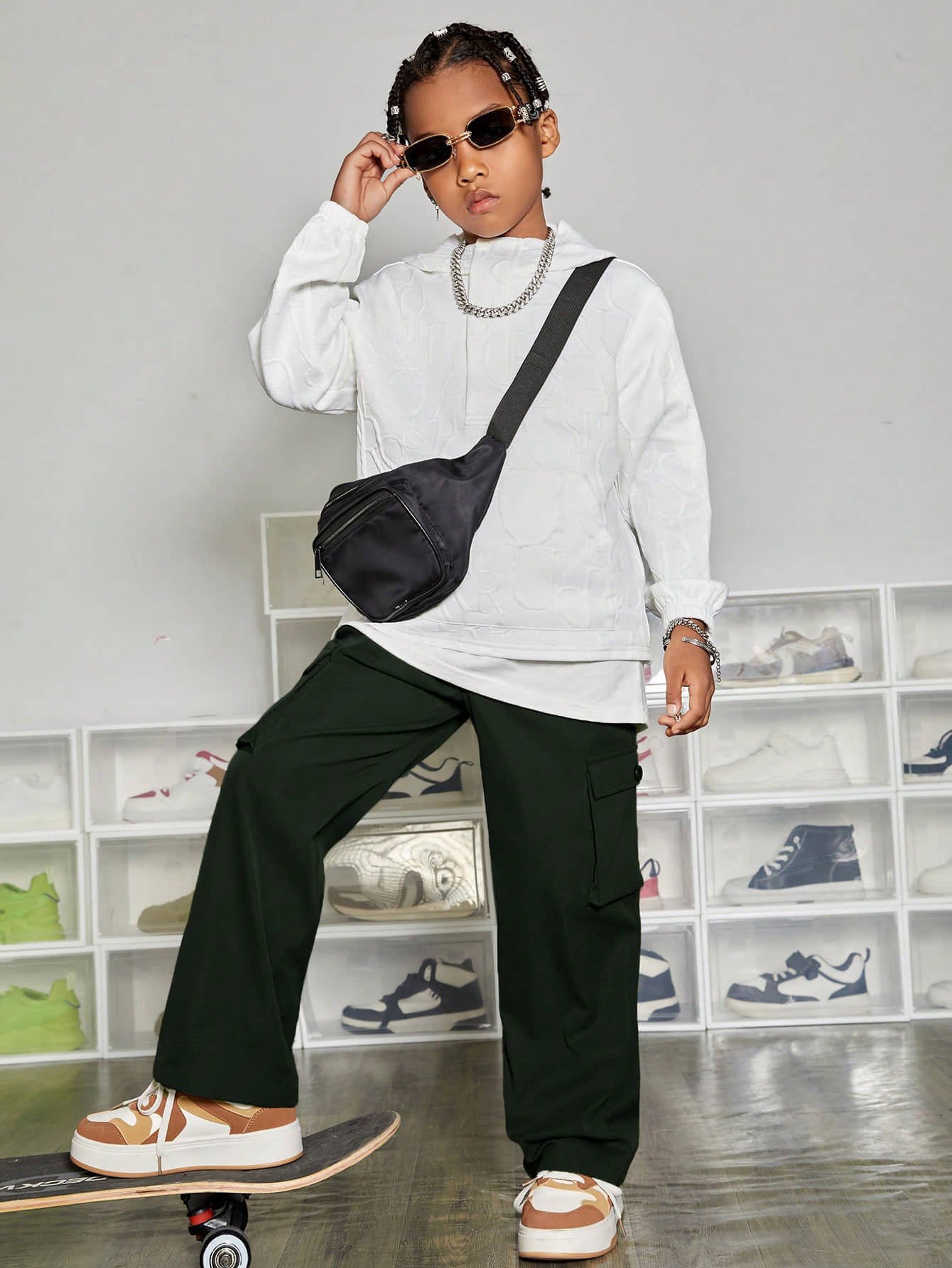 Shine n Show Pack of 1 Boys Cotton Cargos ( Green ) - Image 5