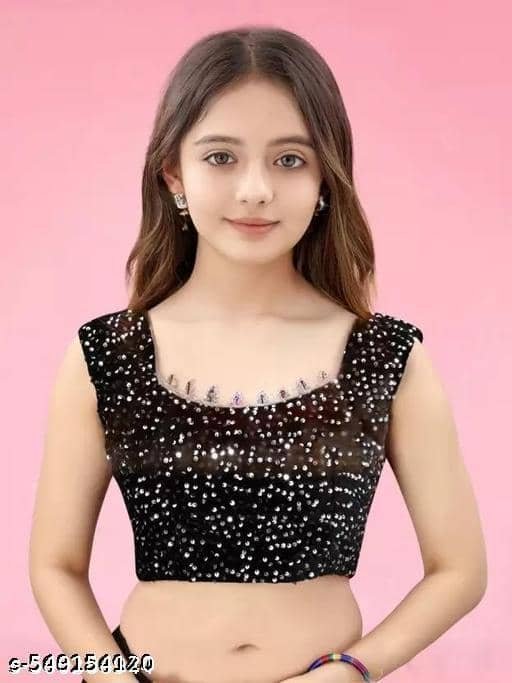 Shivadit ethnic Lycra Regular Saree For Girls ( Black , Pack of 1 ) - Image 2