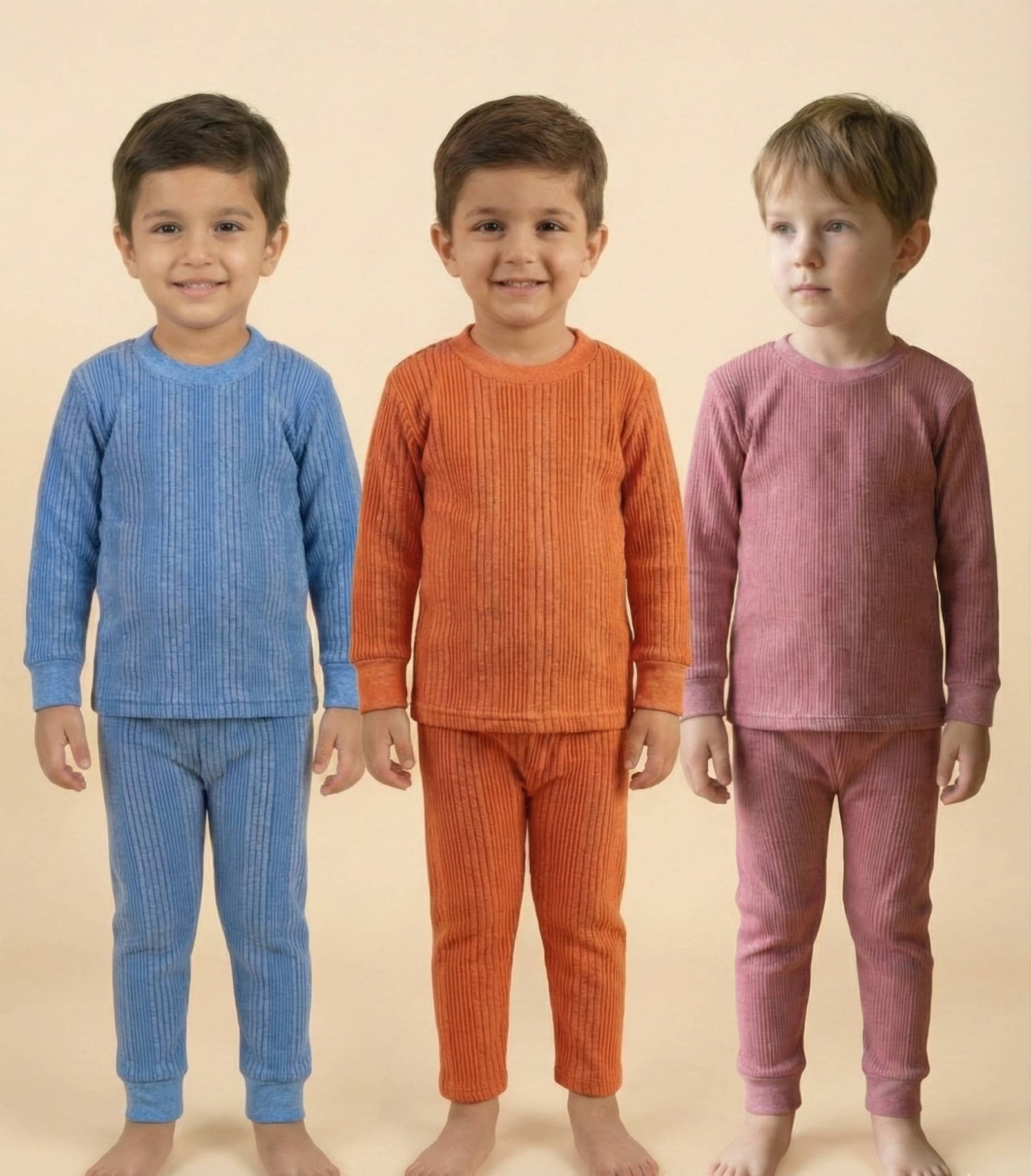 Sindon Pack of 3 Boys Woollen Thermal Sets ( Multicolor )