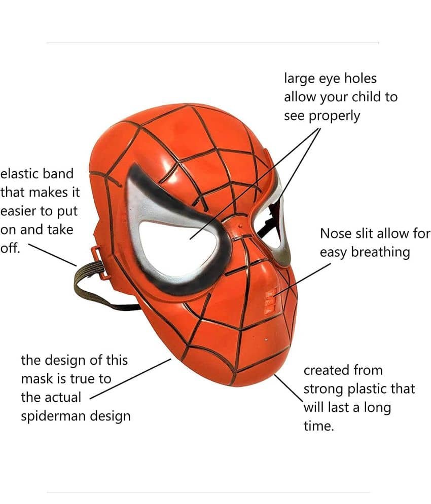 Superhero Spider Face for Kids - Red, Freesize - Image 4