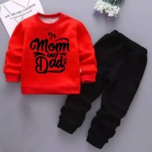 Pack of 1 Unisex Cotton Blend T-Shirt & Trackpants Set ( Red )