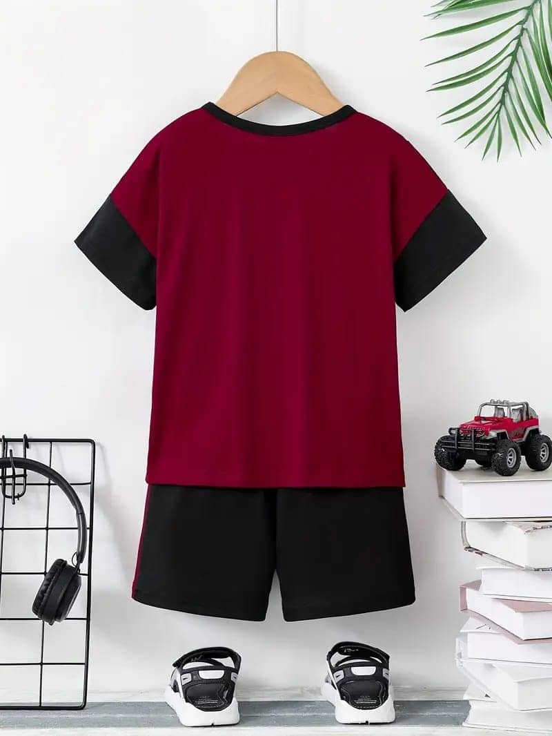 Baby Boys Hosiery T-Shirt & Shorts Set ( Multicolor , Pack of 1 ) - Image 2