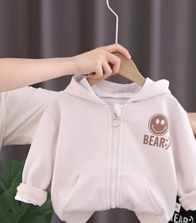 Pack of 1 Unisex Cotton Blend Sweatshirt & Trackpant Set ( White ) - Image 2