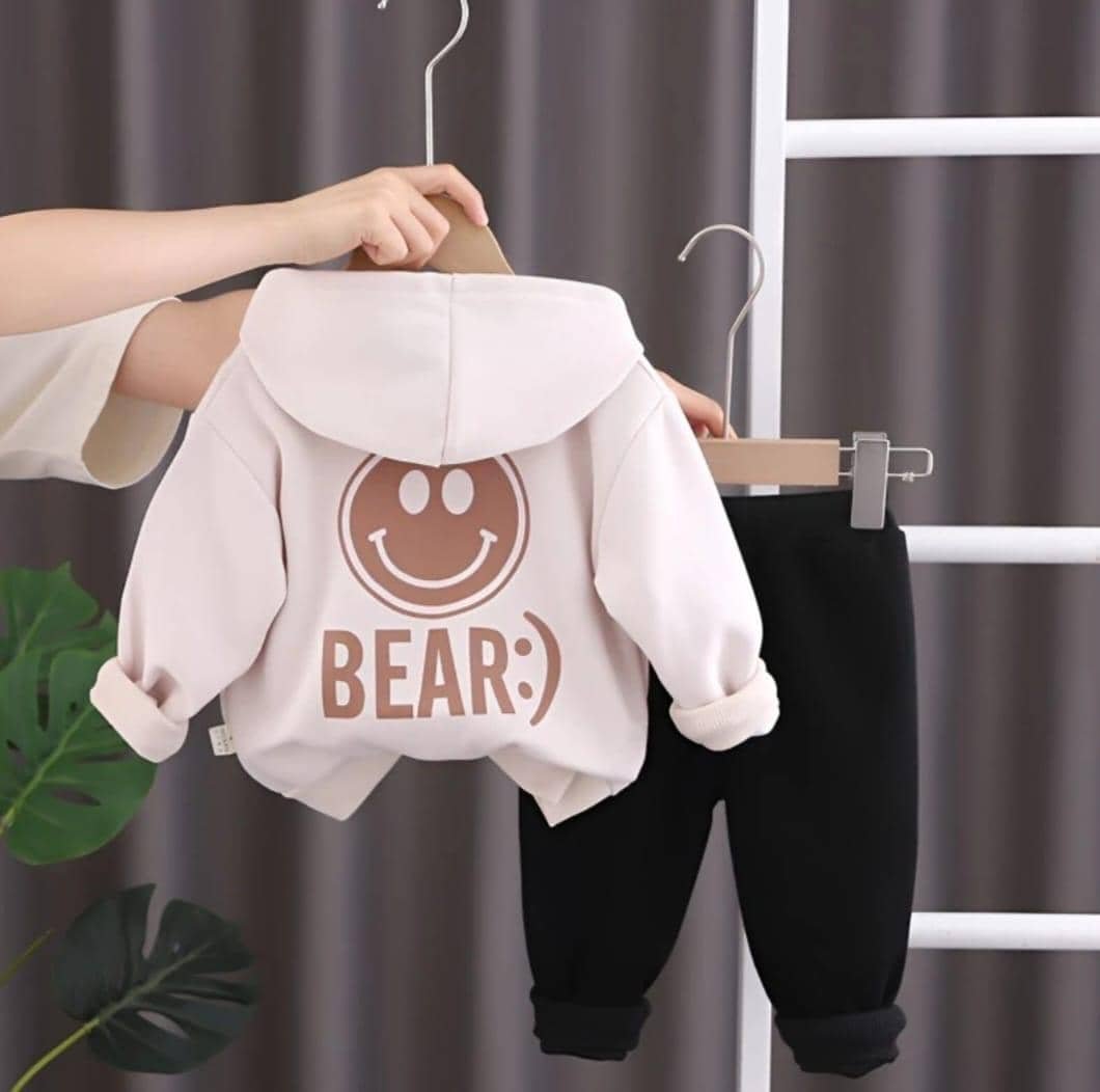 Pack of 1 Unisex Cotton Blend Sweatshirt & Trackpant Set ( White ) - Image 3