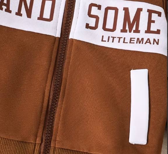 Pack of 1 Unisex Cotton Blend Sweatshirt & Trackpant Set ( Brown ) - Image 3