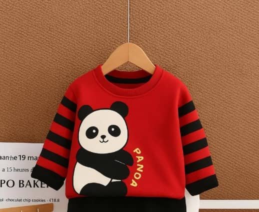 Pack of 1 Unisex Cotton Blend T-Shirt & Trackpants Set ( Red ) - Image 2