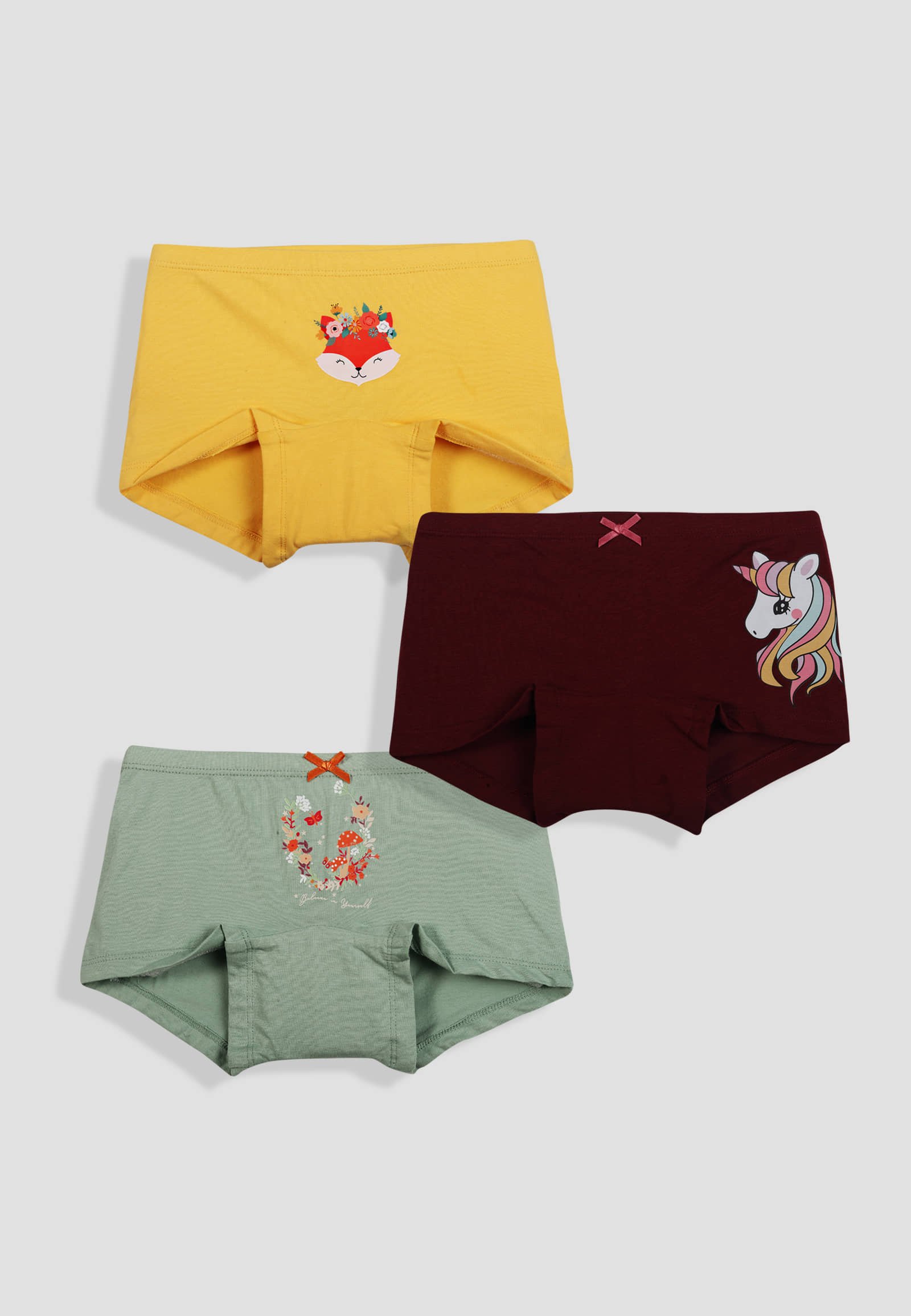 Pack of 3 Cotton Panties For Girls ( Multicolor 3 ) - Image 3