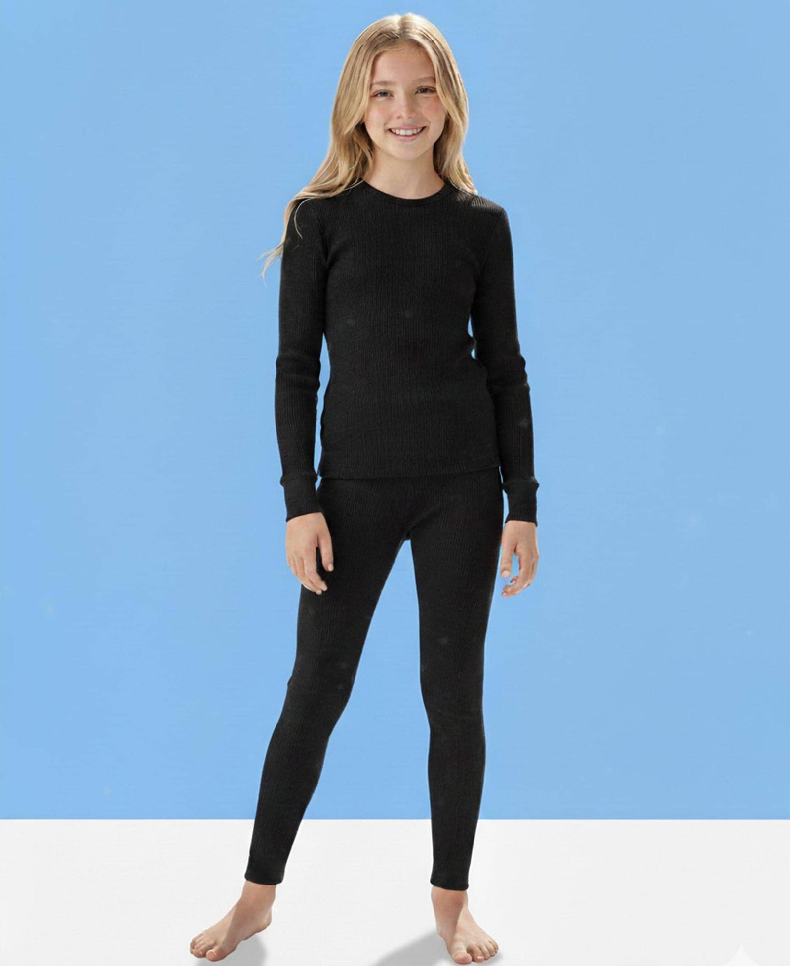 Pack of 1 Boys Cotton Blend Thermal Sets ( Black )