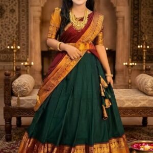 Tapovan Fashion Jacquard Lehenga Choli Set For Girls ( Pack of 1 , Green )