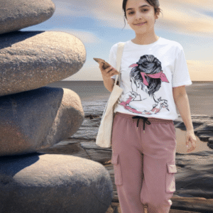 TarrenT HunT Pack of 1 Girls Cotton Blend T-shirt & Pants ( Pink )
