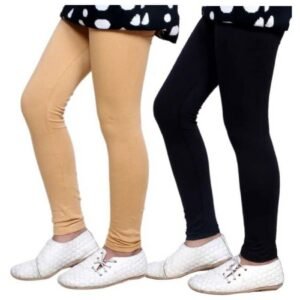 Tik Tok wears Girls Cotton Leggings Black-Beige
