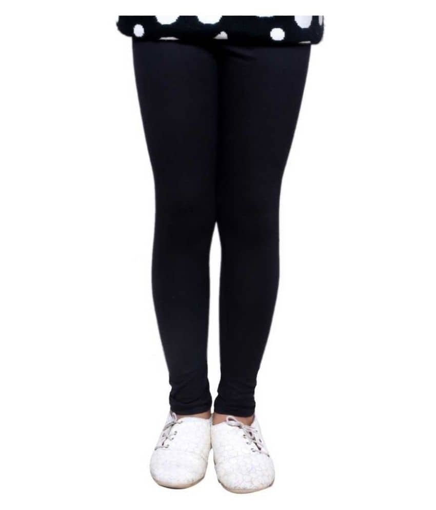 Tik Tok wears Girls Cotton Leggings Black-Beige - Image 4