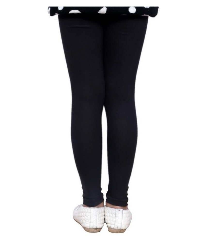 Tik Tok wears Girls Cotton Leggings Black-Beige - Image 5