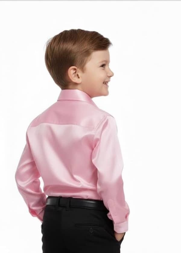Tiny Troll Pack of 1 Boys Satin Full Sleeves Shirt ( Pink ) - Image 2