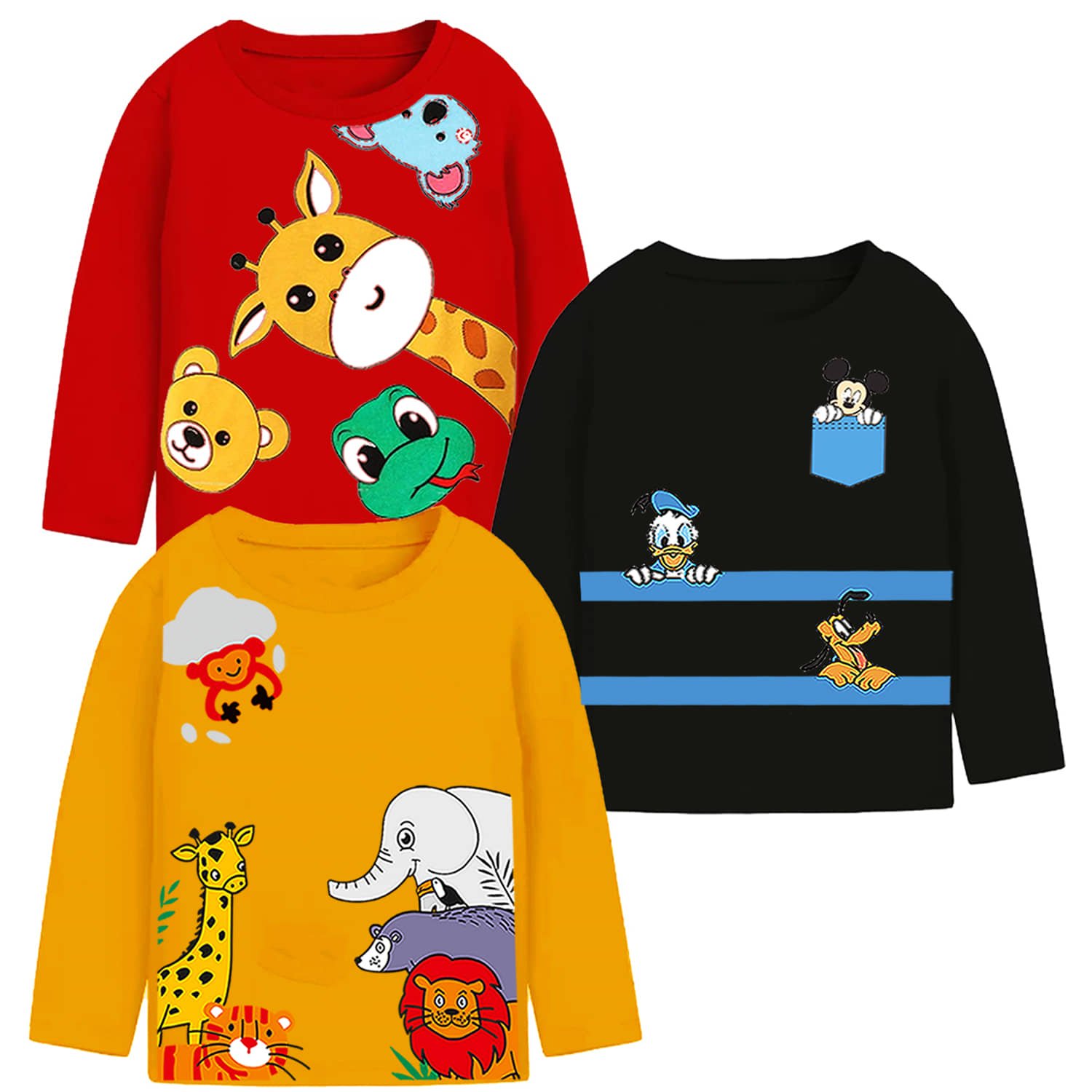 TitTom Pack of 3 Baby Boys Cotton Blend T-Shirt ( Multicolor )