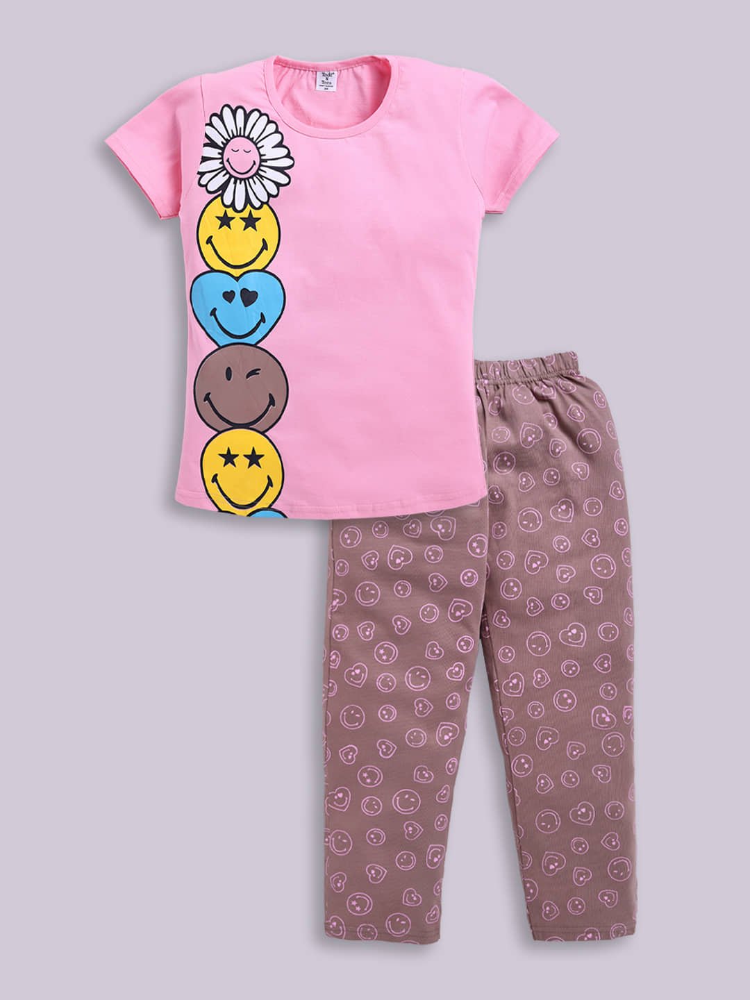 Todd Teen Pack of 1 Girls Cotton Nightsuit Set ( Pink )