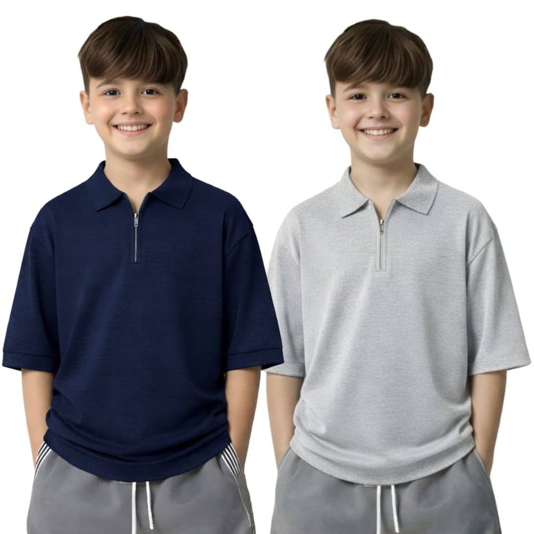 Toystshirt Pack of 2 Boys Cotton Blend Polo T-Shirt ( Multicolor )
