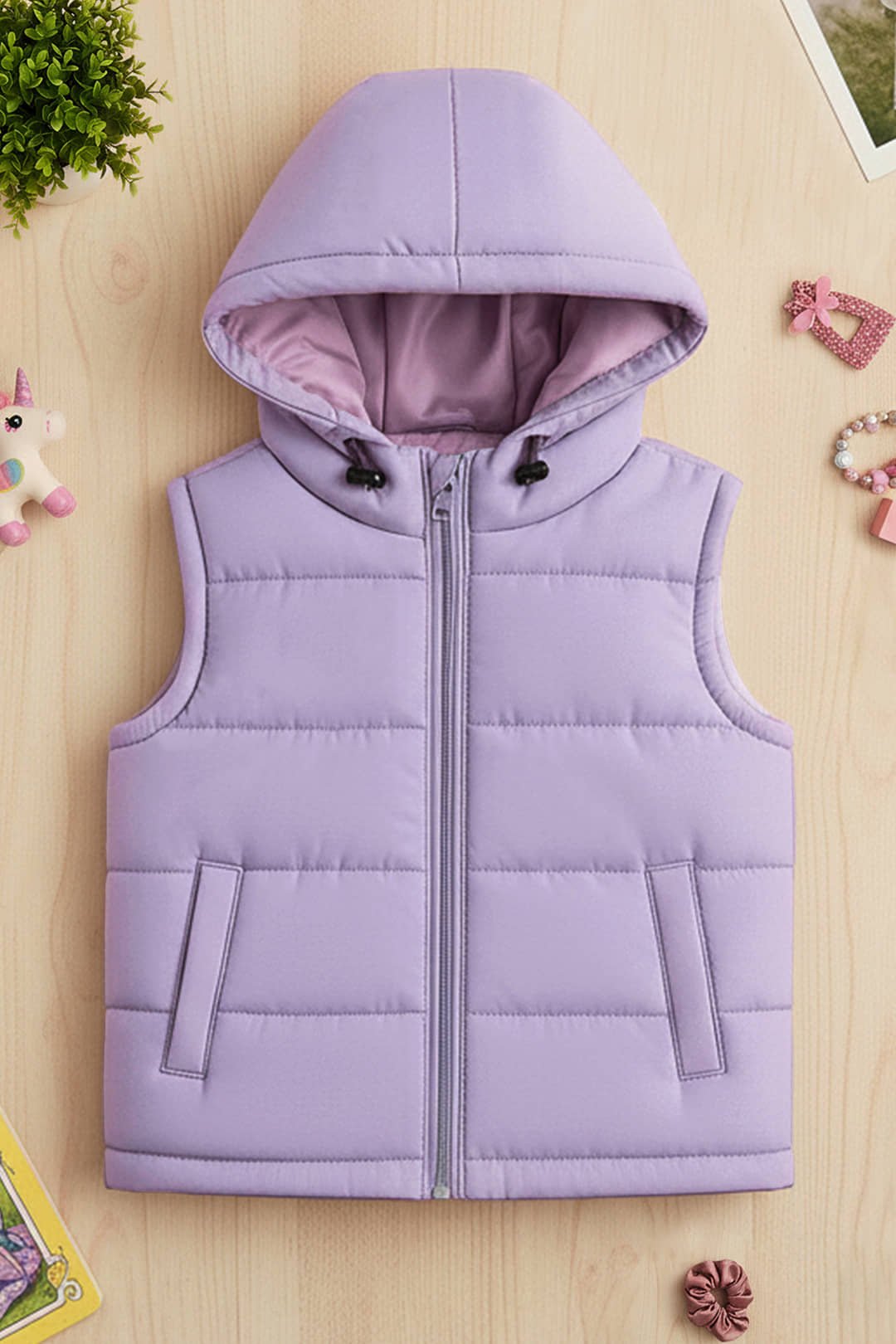 Trampoline Girls Polyester Quilted & Bomber Jacket For ( Pack of 1 , Purple )