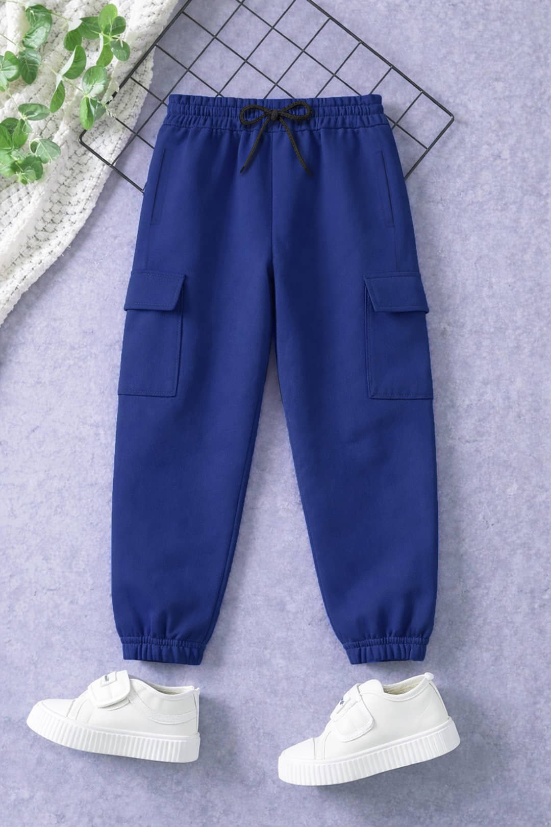 Trampoline Pack of 1 Boys Cotton Cargos ( Navy Blue )
