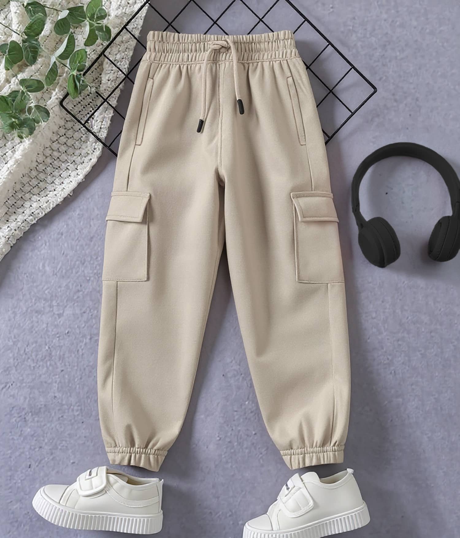 Trampoline Pack of 1 Boys Cotton Cargos ( Beige )