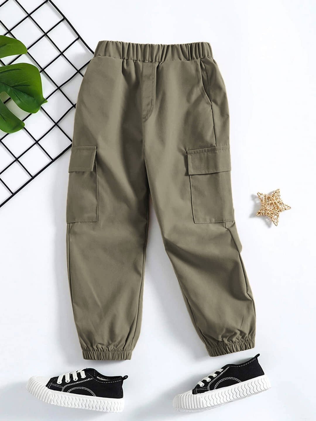 Trampoline Pack of 1 Boys Cotton Blend Cargos ( Olive )