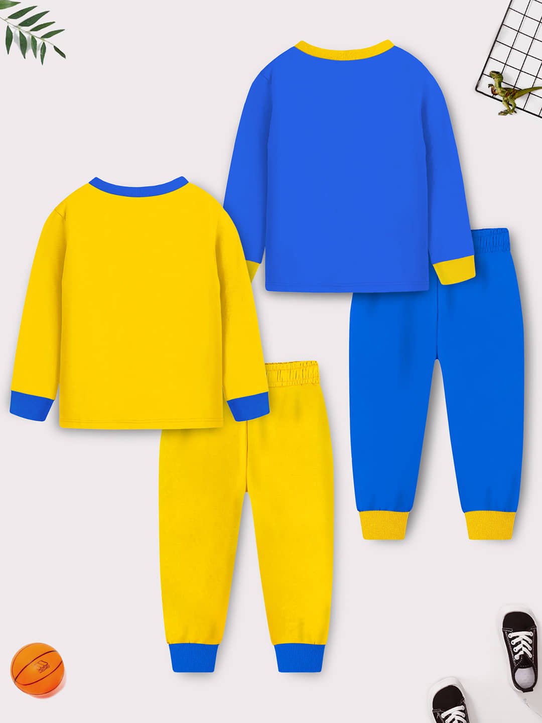Trampoline Pack of 2 Boys Cotton Blend Nightsuit Set ( Multicolor ) - Image 2