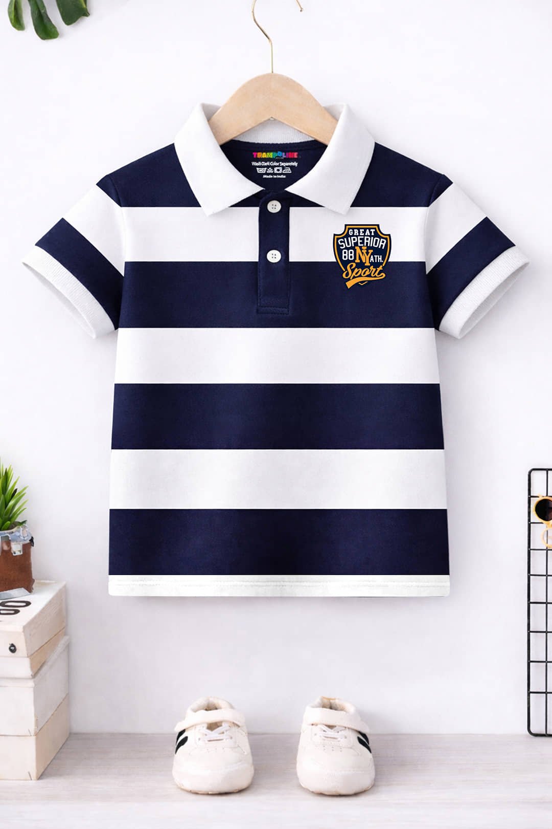 Trampoline Pack of 2 Boys Cotton Blend Polo T-Shirt ( Multi ) - Image 3