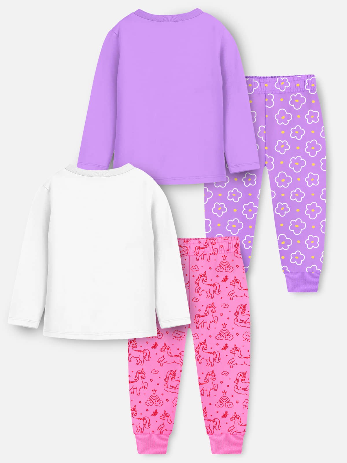 Trampoline Pack of 2 Girls Cotton Blend Nightsuit Set ( Purple ) - Image 3
