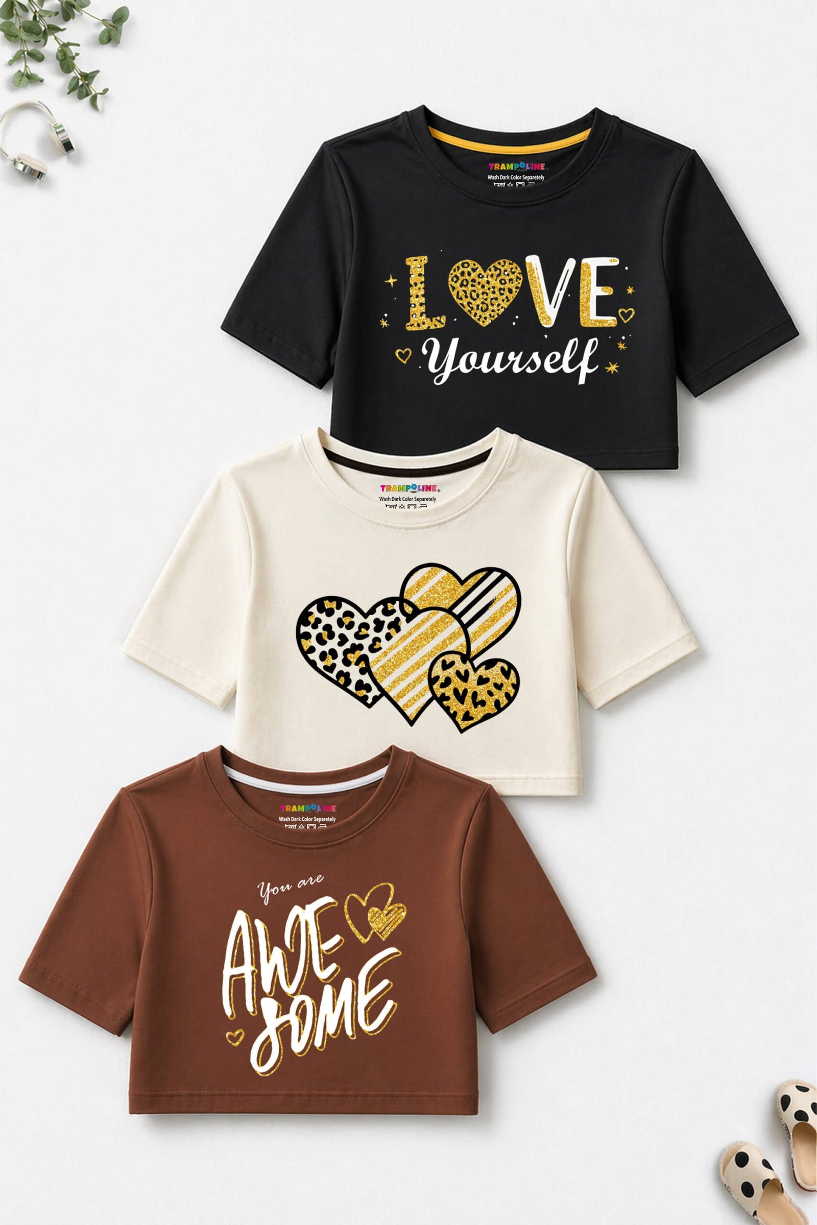 Trampoline Pack of 3 Girls Cotton Blend Top ( Multi )