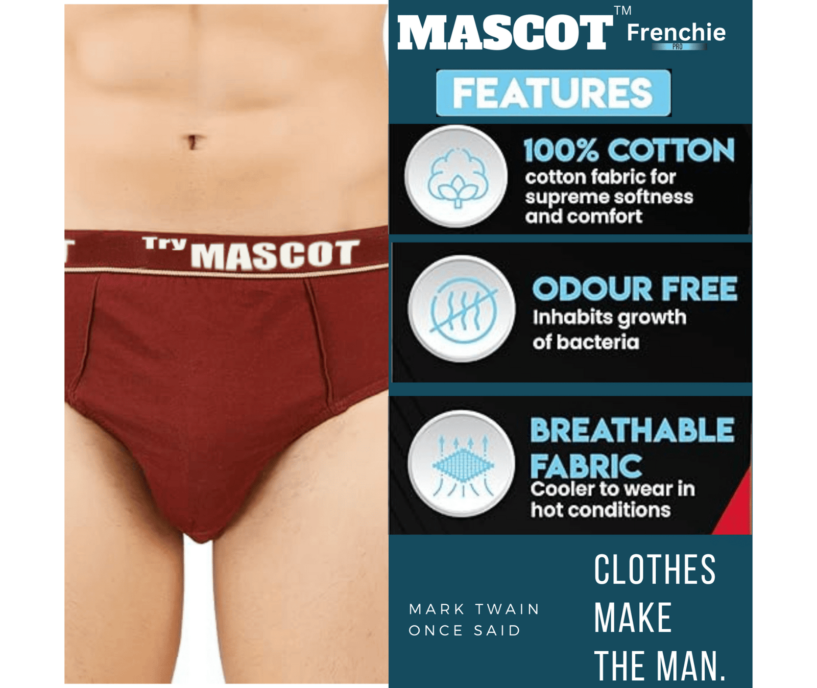 Try Pack of 6 Boys Cotton Briefs ( Navy Blue,Blue,Bronze ) - Image 5